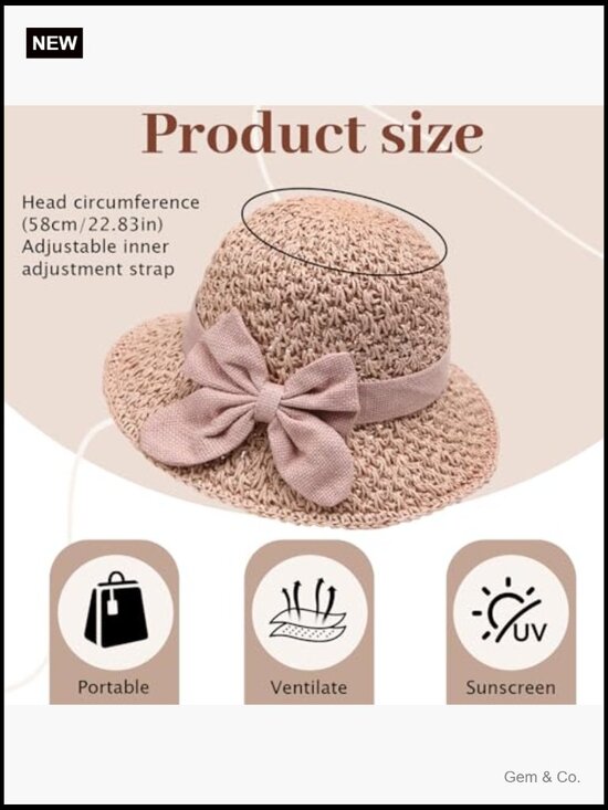 Elegant Woven Straw Sun Hat with Bow, Wide Brim Bucket, Foldable & Breathable main image 4